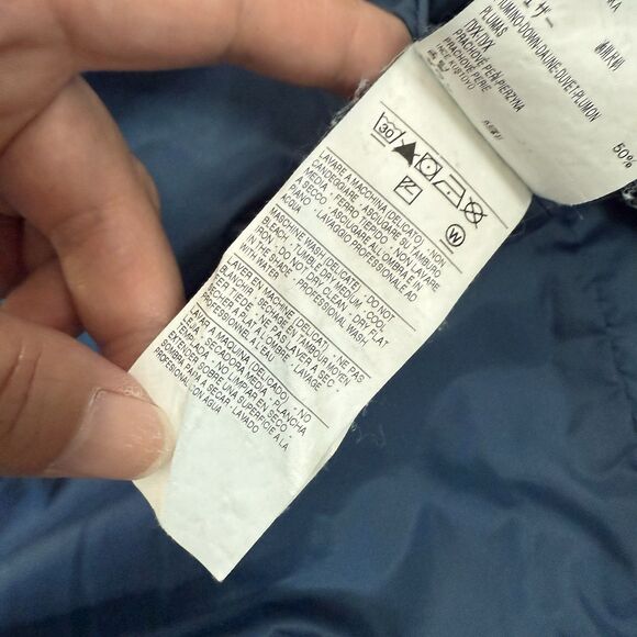 United Colors Of Benetton Down Puffer Jacket Blue Kids Sz M 8 Norway Appliqué - Picture 8 of 13